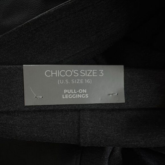 New Chico's Faux-Leather Front Ponte Pull On Leggings Women's XL 16 (Chico's 3) - Picture 5 of 9